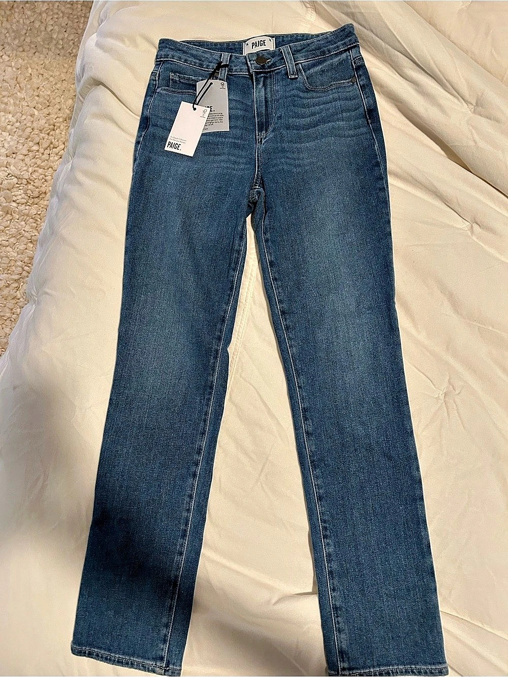 PAIGE Straight Leg Jeans in Blue NWT